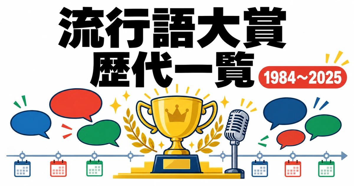 流行語大賞の歴代一覧と1984～2025年の期間を示すアイキャッチ